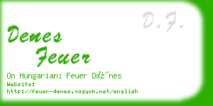 denes feuer business card